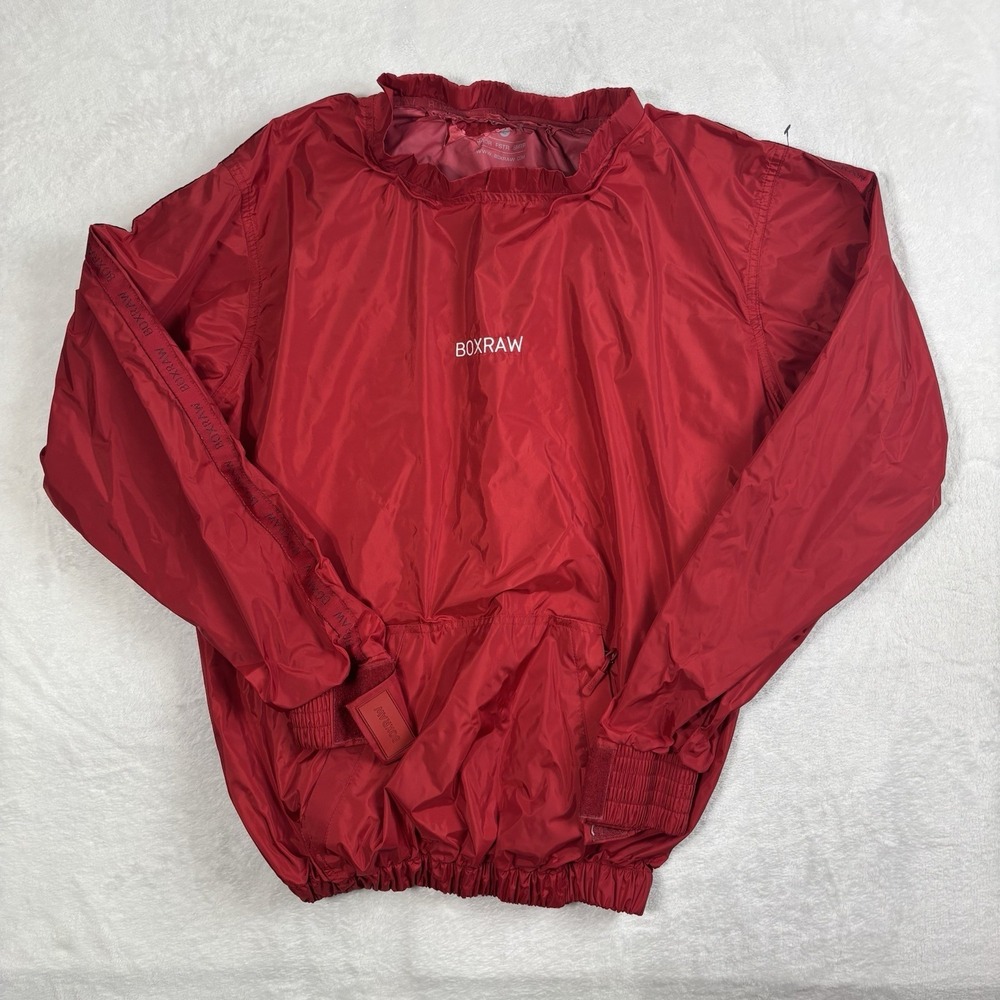 BOXRAW Sauna Suit Red Pullover Long Sleeve Sweatshirt Men's Large Activewear